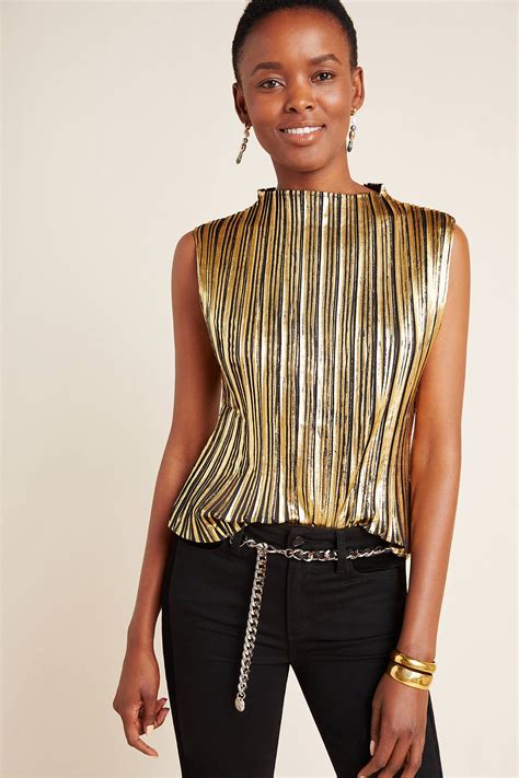 metalic fabric shirts for women|metallic tops for evening wear.